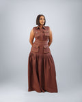 LALA BROWN DENIM DRESS