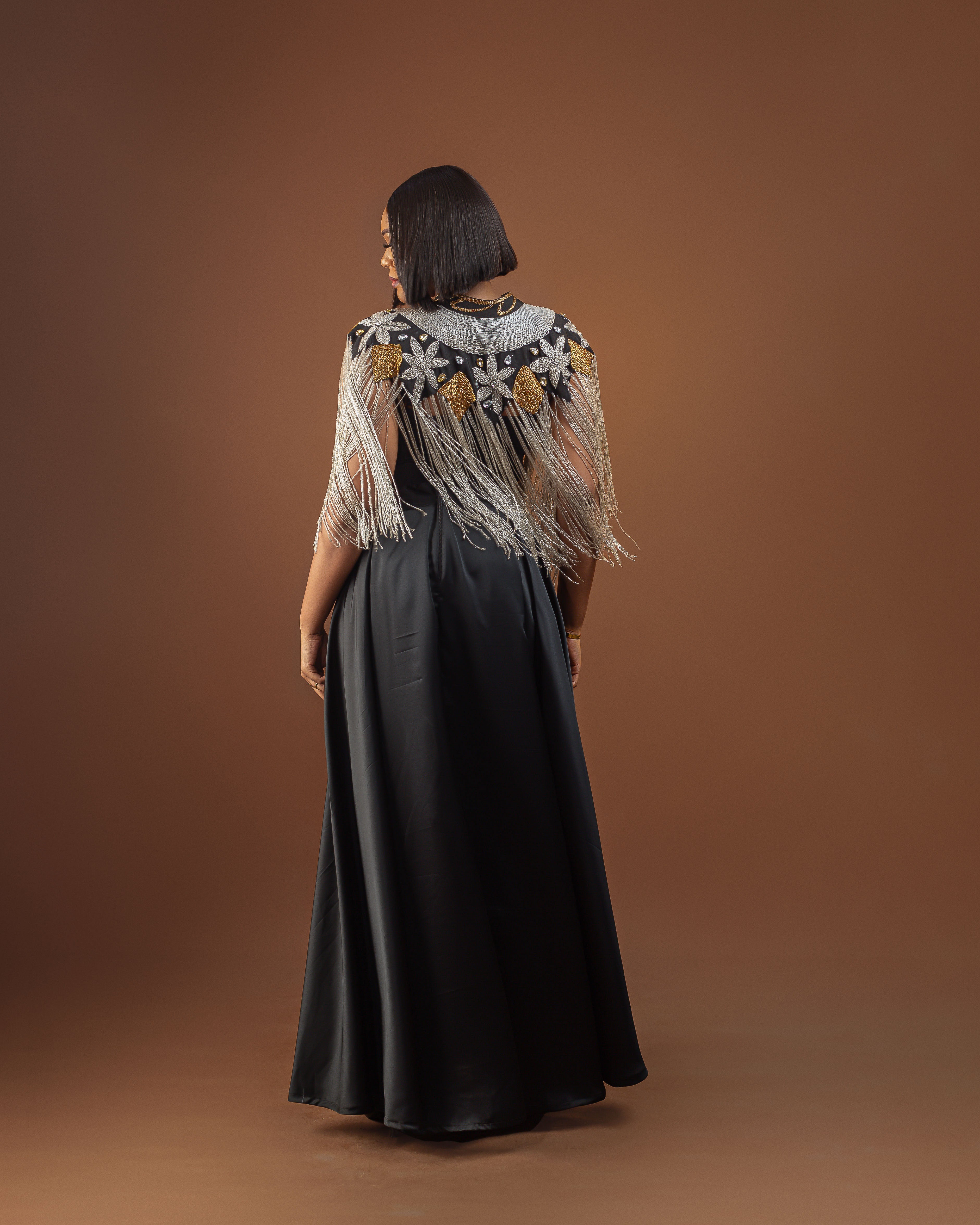 BLACK SATIN MAXI SKIRT